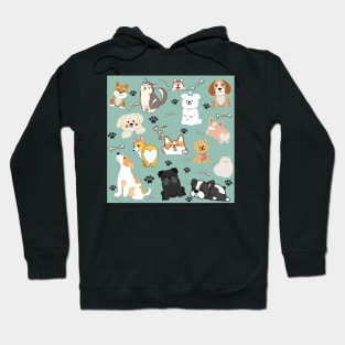 Cute Dog Themed Pattern #3 Hoodie